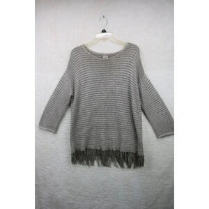 Chico's Women's Fringed Pullover Sweater-Size 2(Large-12)-Textured and Soft